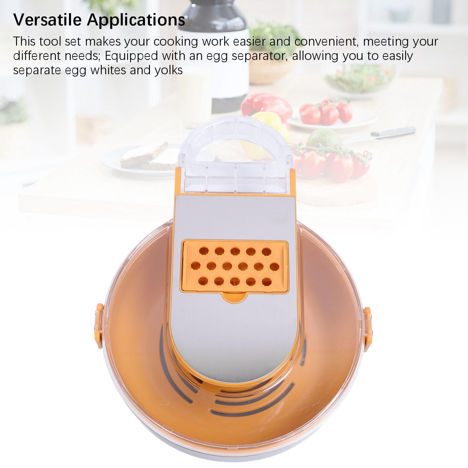 BIMZUC Versatile Vegetable Processor Set with Stainless Steel Inserts, Drain & Egg Separator – Multi‑Function Food Chopper, Slicer, Grater & Dicer