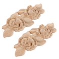 thumbnail image 4 of 2 Pcs Wooden Carving Rose Furniture Decor Delicate Wood Carved Onlay Applique Decor, 4 of 4