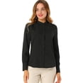 thumbnail image 1 of INSPIRE CHIC Chemises à Manches Longues pour Femmes avec Col Montant et Boutons, 1 of 6