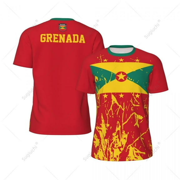 Exclusive design Grenada Flag Grain 3D Printed Men For Running Bike Soccer Tennis Fitness Sports tshirt Mesh Fans Short T-shirt