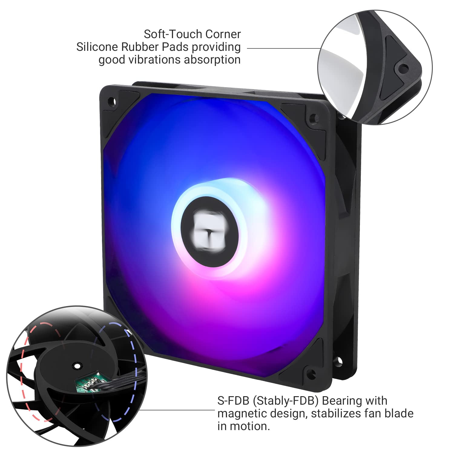 Thermalright TL-C12C-S CPU Fan 120mm ARGB Case Cooler Fan, 4pin PWM Silent Computer with S-FDB Bearing Included, up to 1550RPM Cooling