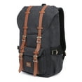 thumbnail image 3 of KAUKKO Mochila de viaje escolar para universidad flexible con portátil para 15", 22L (Lienzo/Negro) KAUKKO E5ABlack, 3 of 5