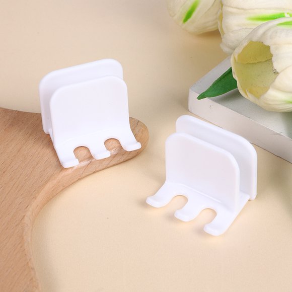 BRIGHTFUFU 6Pack Wall Mount Toothbrush Holder White Plastic Sleek Design Toothbrush Organizer for Bathroom