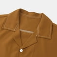 thumbnail image 6 of YYDGH Men's Short Sleeve Button Up Shirts Summer Casual Pocket Beach Shirts Brown M, 6 of 9