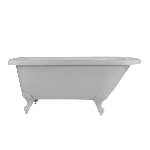 Savanna 60 Inch Acrylic Classic Clawfoot Tub - Wall Faucet Drillings