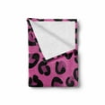 thumbnail image 2 of Hot Pink Soft Flannel Fleece Throw Blanket, Leopard Animal Skin Pattern in Abstract Style Wild Safari Jungle Theme, Cozy Plush for Indoor and Outdoor Use, 60" x 80", Fuchsia Black Pink, by Ambesonne, 2 of 6