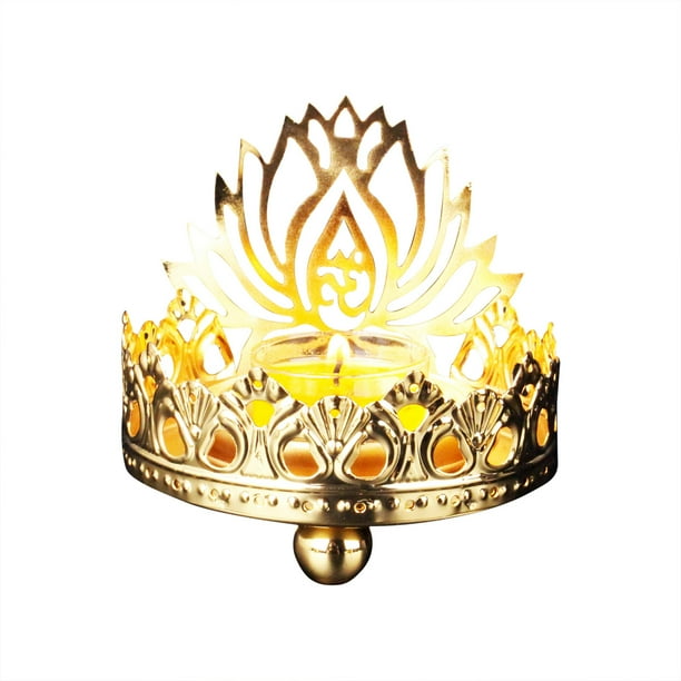 yuehao candles & holders alloy hollow carved light shadow candle holder