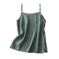 thumbnail image 2 of Gamivast Basic Camisole for Women Spaghetti Strap Tank Tops Sleeveless Undershirts Casual Summer Lightweight Layering Cami Flattering Everyday Lounge Wear Essential Tops Green L, 2 of 6