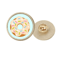 thumbnail image 1 of Green Dessert Sweet Food Round Metal Golden Pin Brooch Clip, 1 of 3