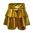thumbnail image 3 of Bmisegm Skorts for Girls High Waist Shiny Tiered Cake Skort with Built in Shorts for Carnival Dance Party Performance Girls Skirt 11-12 Years, 3 of 3
