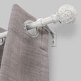 thumbnail image 2 of Lumi 36 in. - 66 in. Telescoping 3/4 in. Single Curtain Rod Kit in White with Farmhouse Ball Finial, 2 of 5