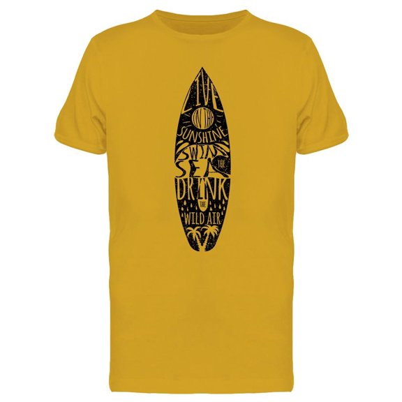Surfing Board With Quote T-Shirt Men -Image by Shutterstock, Male x-Large