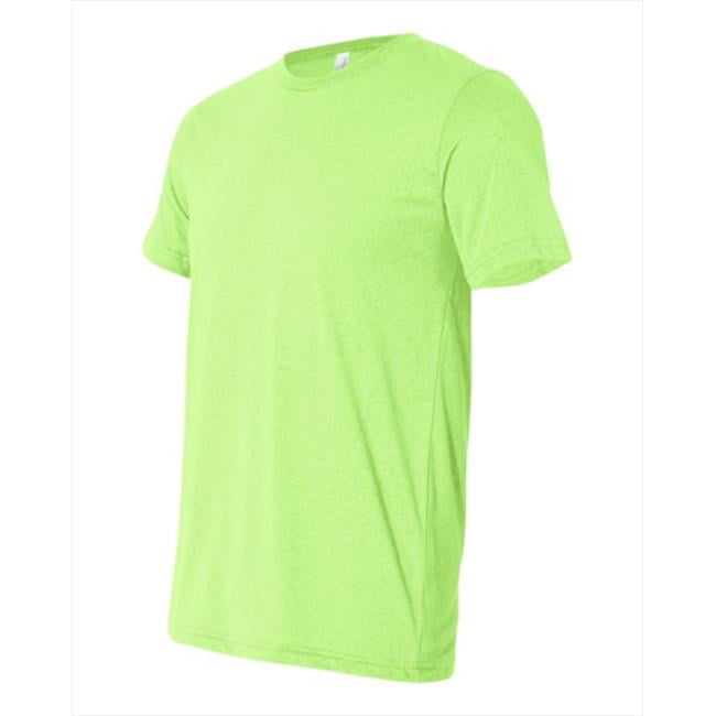 XS Canvas Canvas Unisex Poly-Cotton Short Sleeve T-Shirt Neon Green Bella 