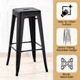 thumbnail image 5 of Yaheetech 30'' Set of 4 Metal Bar Stools Vintage Counter Bar Stool Stackable Chairs Black, 5 of 7