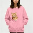 thumbnail image 2 of YAYUBA Cat Pouch Sweatshirts for Men Women Long Sleeve Kitten Puppy Holder Hoodies Front Large Pouch Pet Carrier Sweatshirt,Pink,XXL, 2 of 9