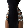 thumbnail image 5 of Douhoow Women Studded Diamond High Split Dress Night Club Long Dresses, 5 of 6