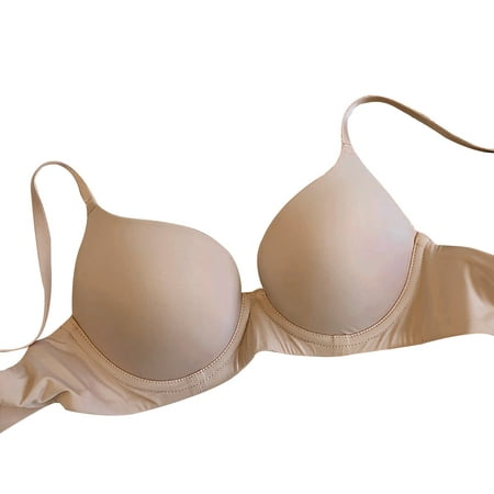 

CLZOUD Women s Bras Smooth Large Cup Seamless Bra Solid Color Traceless Bra Beige 70B