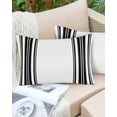 thumbnail image 6 of Black Striped Throw Pillow Covers, Modern White Striped Abstract Art Aesthetics Soft Breathable Pillow Cases with Zipper for Sleeping, Small Pillowcases for Couch Bed Sofa Chair 16x24 Inches, 6 of 6