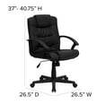 thumbnail image 6 of Emma + Oliver Mid-Back Black LeatherSoft Ripple/Accent Stitch Swivel Task Office Chair, 6 of 12