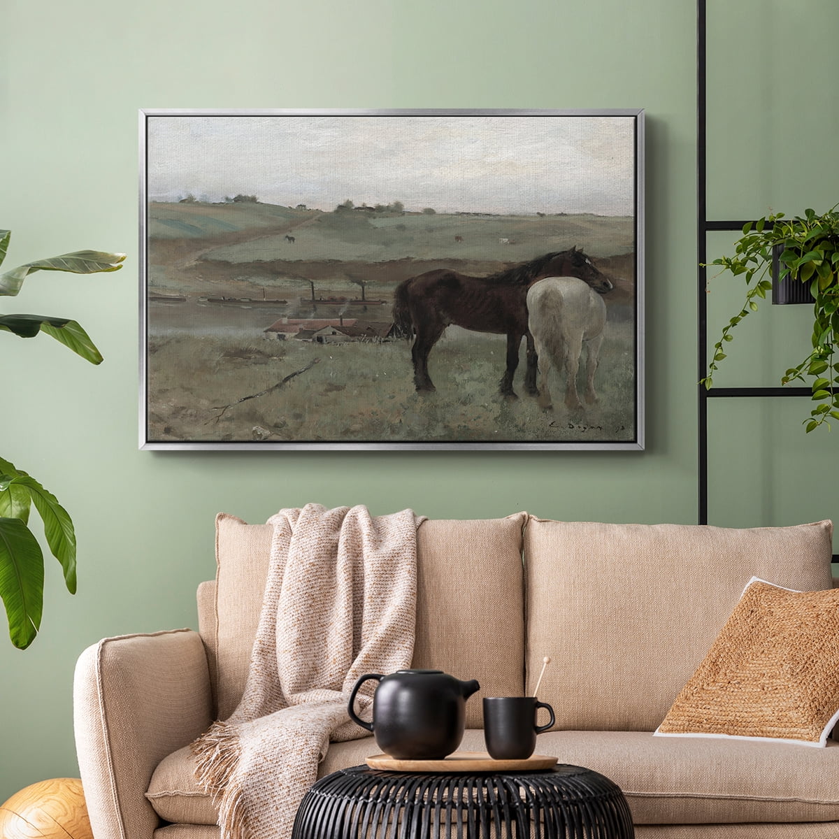 Vintage Animal Print-XXI By Wexford Home Framed in Silver Wood Gallery Wrapped Canvas 27 in. x 41 in.