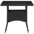 thumbnail image 2 of vidaXL 3 Piece Garden Dining Set Black Poly Rattan and Glass, 2 of 5