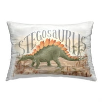Stupell Industries Stegosaurus in Nature Decorative Printed Throw Pillow, 14 x 20