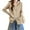 Khaki, variant on Women's Zip Up Sweater Ultra Soft Knitted Ribbed Long Sleeve Polo V Neck Cardigan Slim Fit Fall Open Front Outerwear