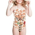 thumbnail image 2 of SEANATIVE Cow Print Bathing Suit One Piece Floral Rose Giraffe Lace Up Swimwear Body Suits Skin-Friendly Sleeveless Swimsuit for Girls Size 9-10, 2 of 5