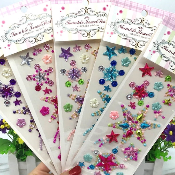 Gem Stickers Diamond Sticker Acrylic Crystal Sticker Baby Toys DIY Three-dimensional Decoration Rhinestone For Kids Girls heqiyong LED