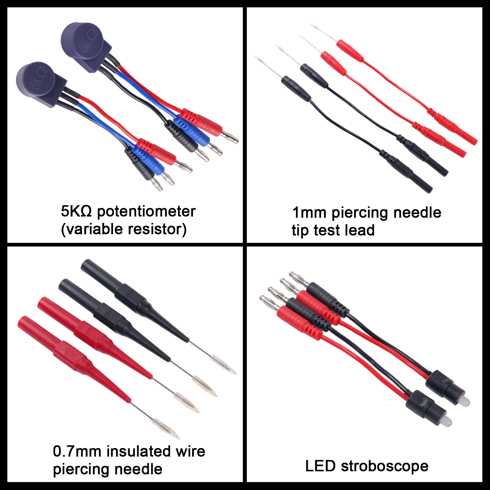 105 Piece Automotive Circuit Test Lead Kit, Multimeter Test Lead Kit, Including Upgraded Puncture Probes, Meter Hanging Probes,Meter Hanging Kit Etc., Applicable to Automotive Electronic Circuit Faul