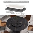 thumbnail image 4 of Modern Round Black Artificial Stone Dining Table for 6 People (59.05") - 31.5" Turntable, 4 of 9