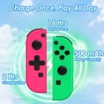 thumbnail image 4 of Game Controller Compatible with Nintendo Swicth, L/R Joycon Replacement with 6-Asix Gyro/Dual Motors - Pink&Green, 4 of 5