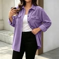 thumbnail image 5 of Women's Cardigan Winter Tops Casual Fashion Solid Color Lapel Button Up To Long Sleeved Top S-2XL, 5 of 7