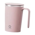 thumbnail image 2 of Botella mezcladora eléctrica recargable, portátil, de acero inoxidable, con vaso automezclador. rosa, 2 of 9