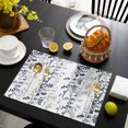 thumbnail image 3 of Dark Blue Grey Botanical Placemats Set of 6, Spring Floral Summer Farmhouse Placemats for Dining Table, Place Mats for Kitchen Tabletop, Waterproof Wipeable Dining Table Mats Set, 3 of 9