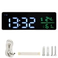 thumbnail image 1 of Reloj despertador digital con pantalla LED a color, reloj despertador electrónico montado en la pared con pantalla de temperatura y humedad, 1 of 5