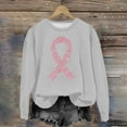 thumbnail image 2 of WREESH Women's Pink Ribbon Graphic Pullover Breast Cancer Awareness Sweatshirt Fall Long Sleeve Top Crewneck Sweatshirts Gray, 2 of 4
