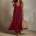 thumbnail image 4 of Dvprdro V Neck Sleeveless Ribbed Knit Soft Stretchy Loose A Line Maxi Dress for Women 2026 Summer Beach Vacation Solid, 4 of 10
