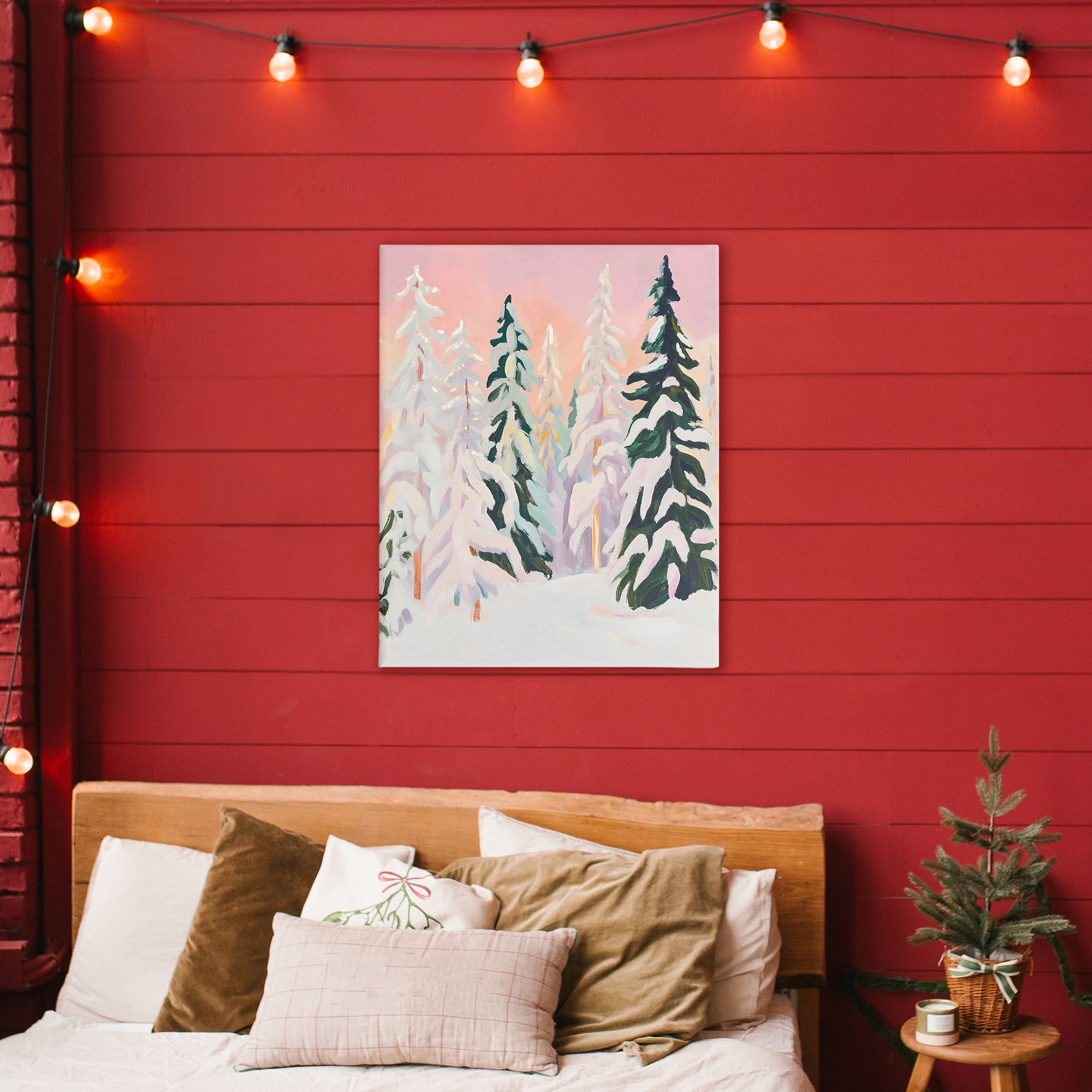 Stupell Industries Peachy Pastel Winter Forest Canvas Wall Art, design by The Prints Vibe