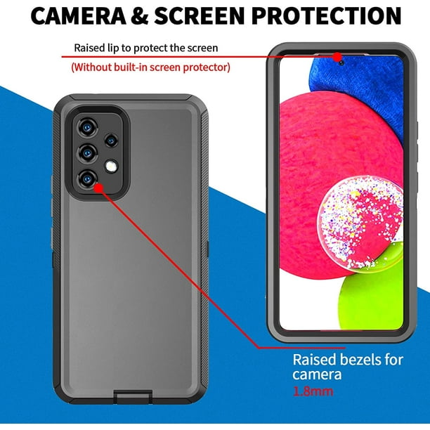 Coque Galaxy A53 5G, Coque Samsung Galaxy A53 5G avec [Lot de 2] Protecteur  d'écran en Verre Trempé, FFIY Coque de Téléphone Mince Antichoc avec  Béquille Invisible pour Galaxy A53 5G, Rouge 
