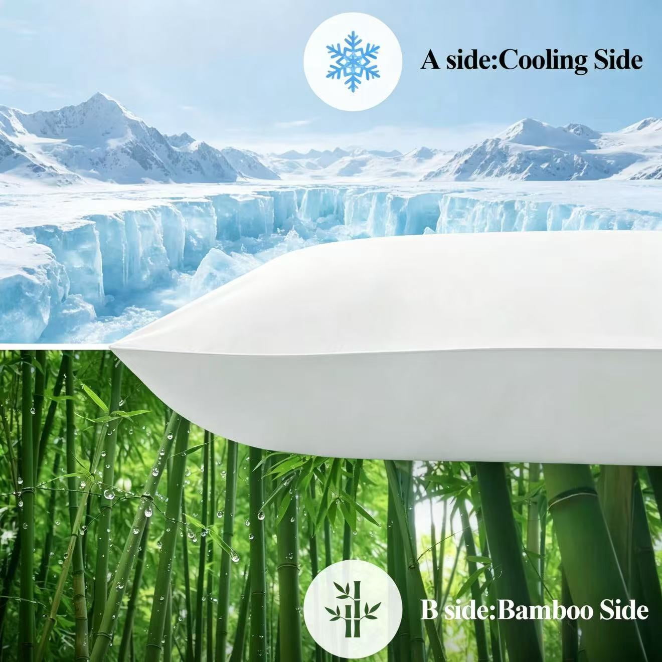 BedTreat Full Cooling Body Pillow for Adults - Soft & Hypoallergenic Body Support for Side Sleepers - Durable & Machine Washable with Reversible Cooling Cover（20 X 54, White)