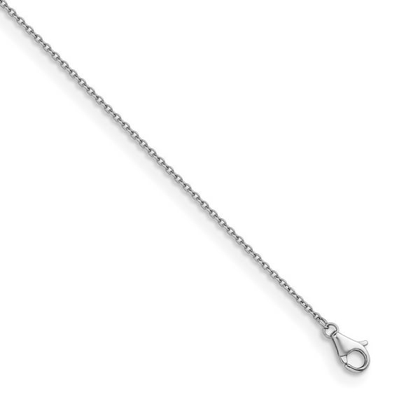 Diamond2Deal Platinum 1.1 mm Solid Cable Chain Necklace for Women 20"