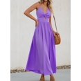 thumbnail image 2 of Vestido largo CUPSHE con cuello en V torcido sin mangas y recorte morado, 2 of 7