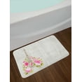 thumbnail image 2 of Eiffel Bath Mat, Eiffel Tower with Spring Blooming Flowers over Grey Rustic Background Lettering, Plush Bathroom Decor Mat with Non Slip Backing, 29.5" X 17.5", Multicolor, by Ambesonne, 2 of 2