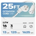 thumbnail image 2 of Cable de extensión EP, enchufe plano de 25 pies, 16 AWG, 3 clavijas, con conexión a tierra, 2 of 7