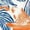 Blue/Orange, variant on DailyTrove Women's Based Floral Sleeveless Midi Dress, Tropical Outerwear for Summer Poolside Lounging Outdoor Gatherings