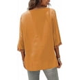 thumbnail image 3 of Higustar Womens Tops Summer Embroidered Blouses Dressy Casual Ladies Plus Size V Neck 3/4 Sleeve Peasant Mexican Tops - Cotton Rayon-328/H-Yellow-2XL, 3 of 8