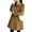 Khaki, variant on comerut Women Overcoat Solid Color Lapel Collar Mid-Length with Buttons Loose-fitting Keep Warm Polyester Winter Warm Women Double-Breasted Overcoat for Lady