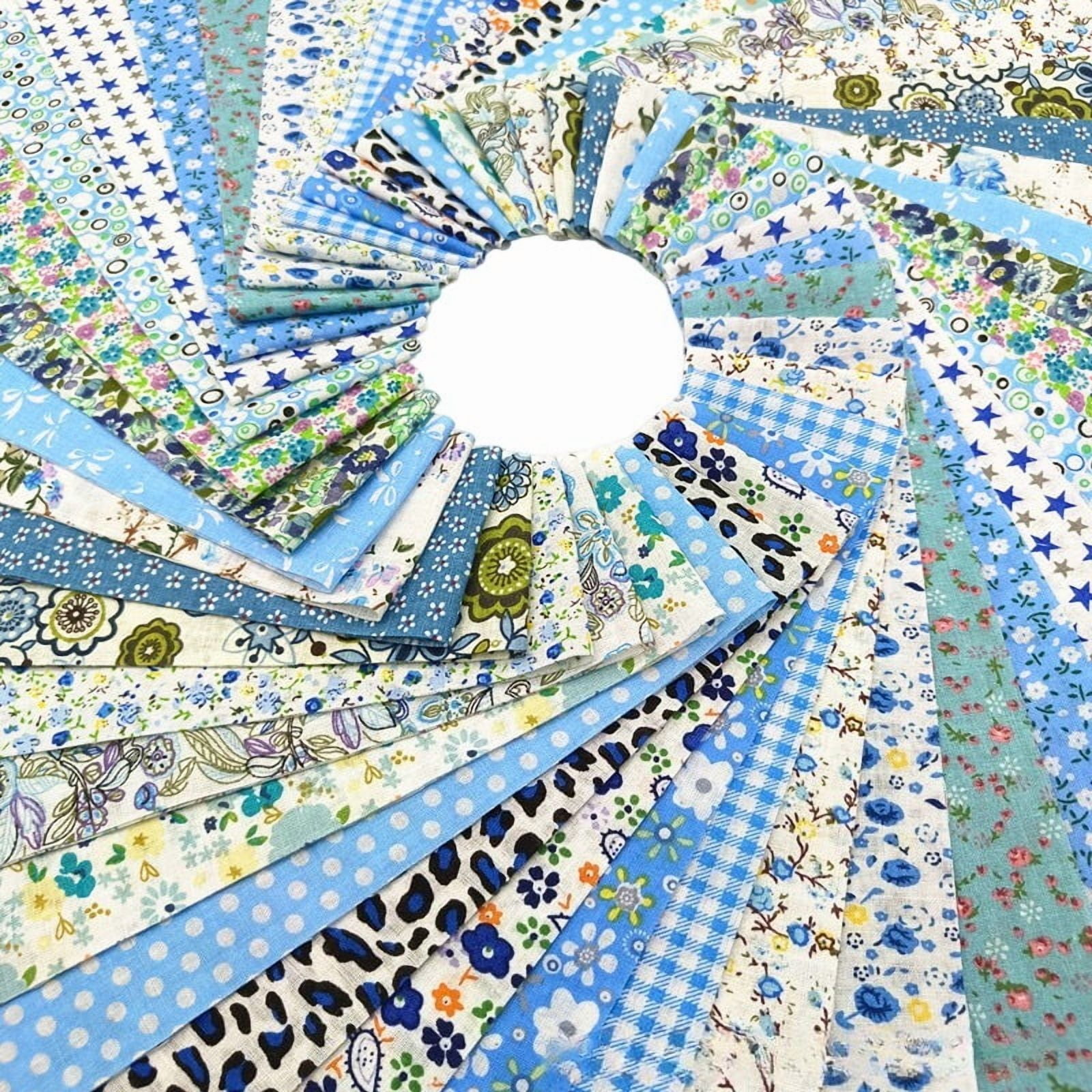 80 Pcs Jelly Roll Fabric Strips for Quilting Fabric, Sewing Supplies & DIY Crafts-2.6 Inch Precut Cotton Fabric Bundles, Perfect for Quilt Projects,Floral Patchwork Blue
