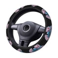 thumbnail image 6 of Lsque Blue Lipped Pit Viper And Three Pink Roses Ultra Soft Car Steering Wheel Cover for Women, Standard 15 inch Size for Truck Van SUV Auto, 6 of 8